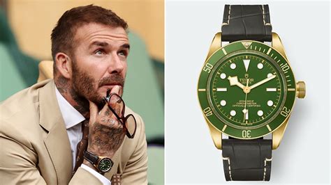 beckham tudor black bay|David Beckham Rocks a Gold and Green Tudor Dive Watch at .